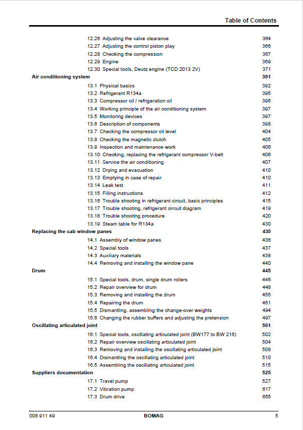 BOMAG 00891149 Service Manual for BW 213 D-4 and PD-4 Rollers