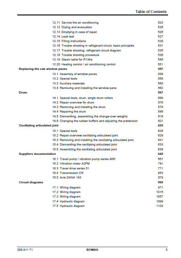 BOMAG 00891171: BW 213 DH-4 & PDH-4 Roller Service Manual (PDF)