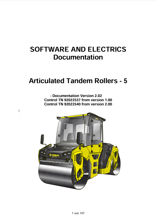 BOMAG 029 V2.02 Articulated Tandem Rollers Software Manual PDF