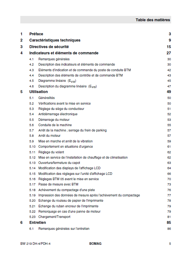 BOMAG Automotive BW 219 DH-4 Roller Manual 00804002 PDF