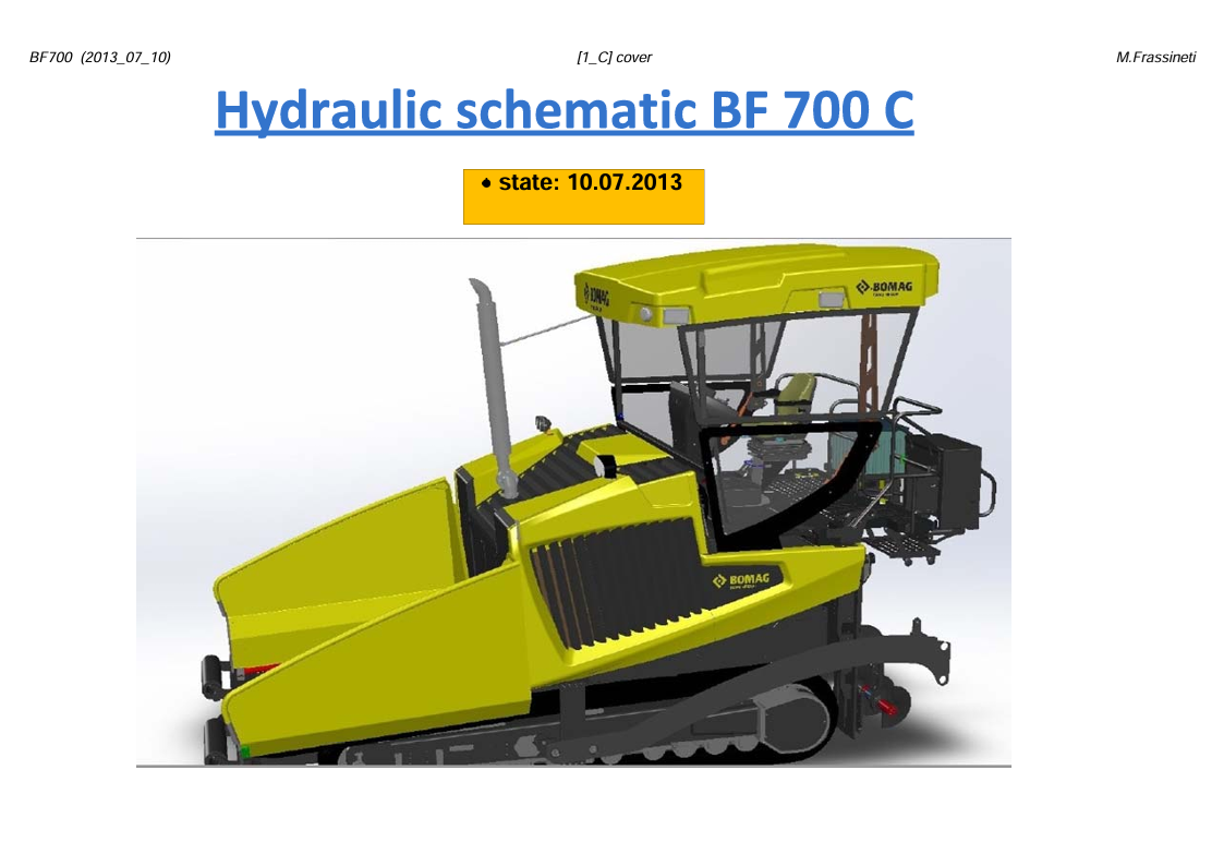 BOMAG BF700C 2013 HYDRAULIC SCHEMATIC MANUAL PDF