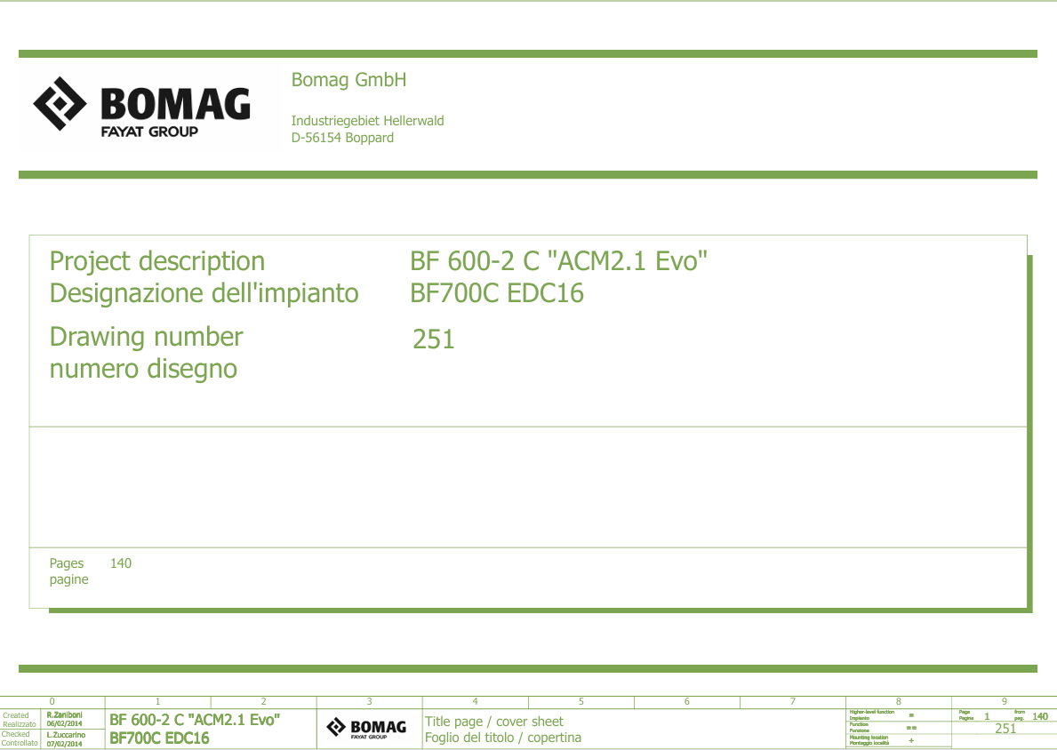 BOMAG BF700C EDC16 Electrical Schematic Manual PDF