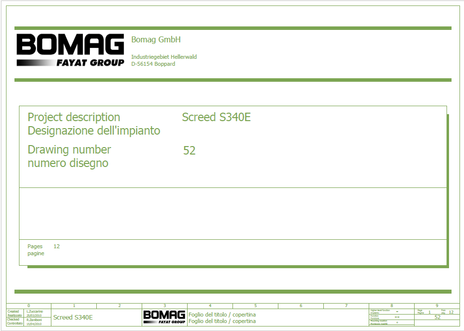 BOMAG BF 300 P S340 V Asphalt Paver Electric Schematic Diagram Manual 821837681024 - 821837689999