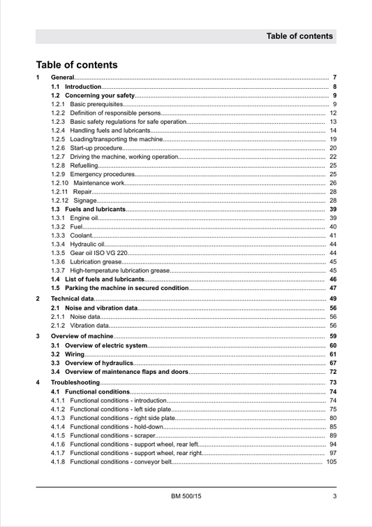 BOMAG BM 500/15 Cold Planer Service & Repair Manual PDF