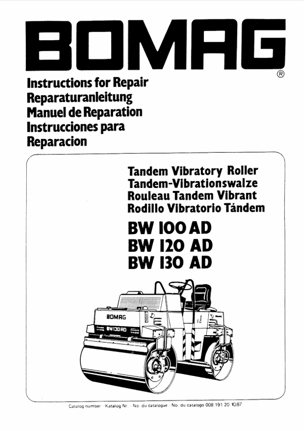 BOMAG BW130 AD Repair Instruction 00819120.J87 PDF