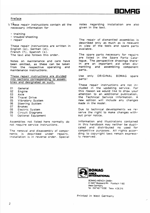 BOMAG BW130 AD Roller Repair Manual 00819120.J87 PDF