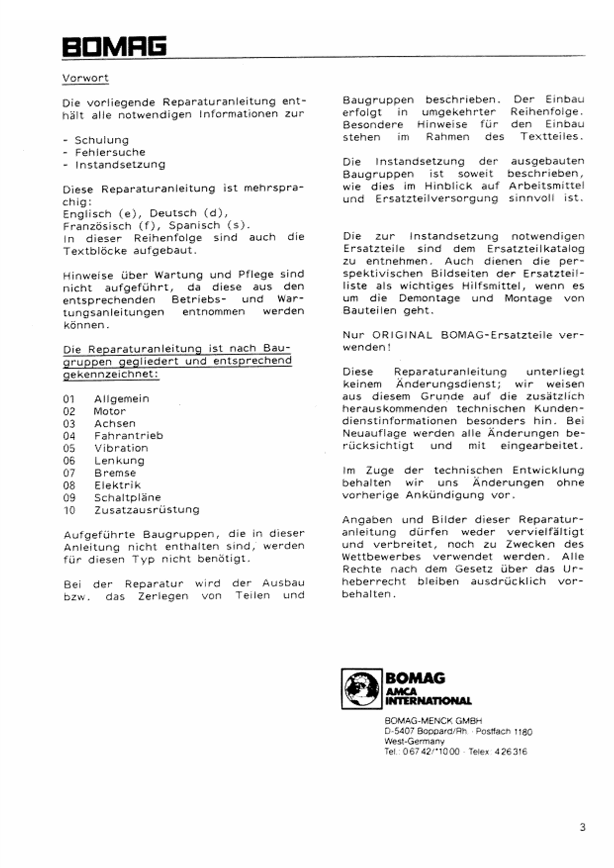 BOMAG BW130 AD Service & Repair Instruction PDF 00819120.J87