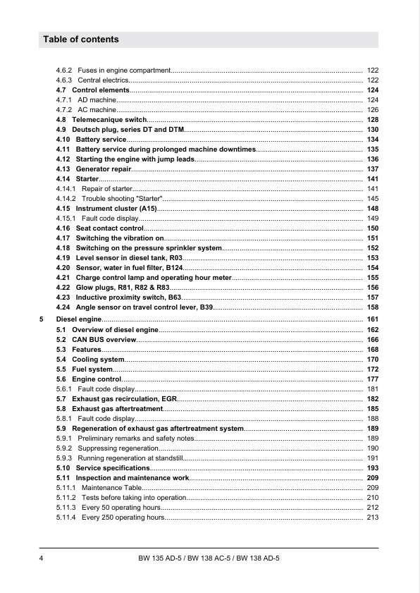 BOMAG BW135AD-5 Repair & Maintenance Manual 05.2016