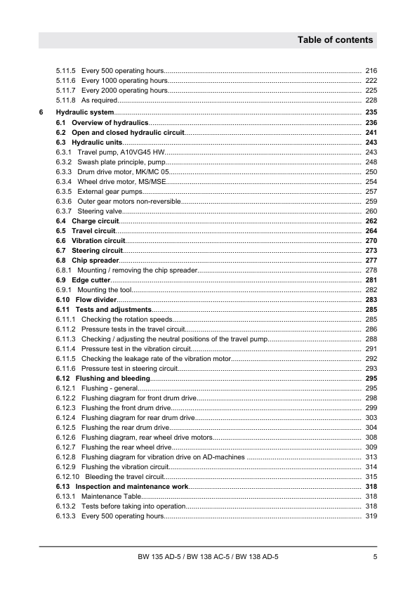 BOMAG BW135AD-5 Roller Service Manual 00840132EN 