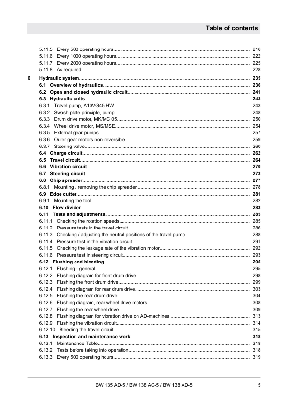 BOMAG BW135 AC-5 Workshop Service Manual 00840132EN 05.2016 PDF
