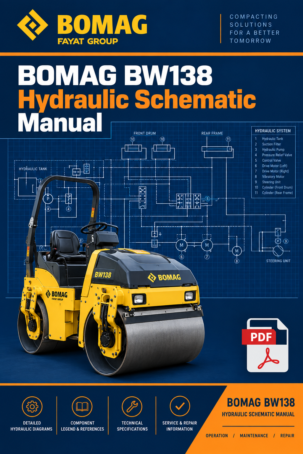 BOMAG BW138 HYDRAULIC SCHEMATIC MANUAL PDF