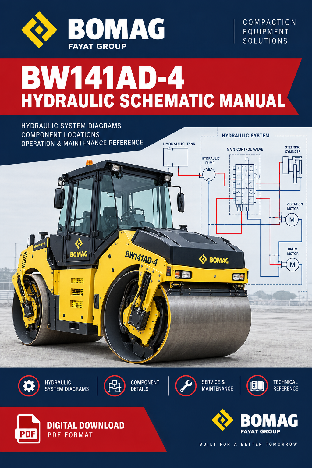BOMAG BW141AD-4 HYDRAULIC SCHEMATIC MANUAL PDF