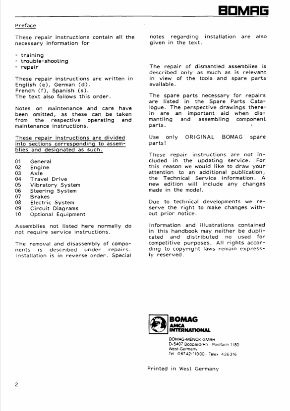 BOMAG BW142PD Repair Manual PDF – Service & Maintenance Guide