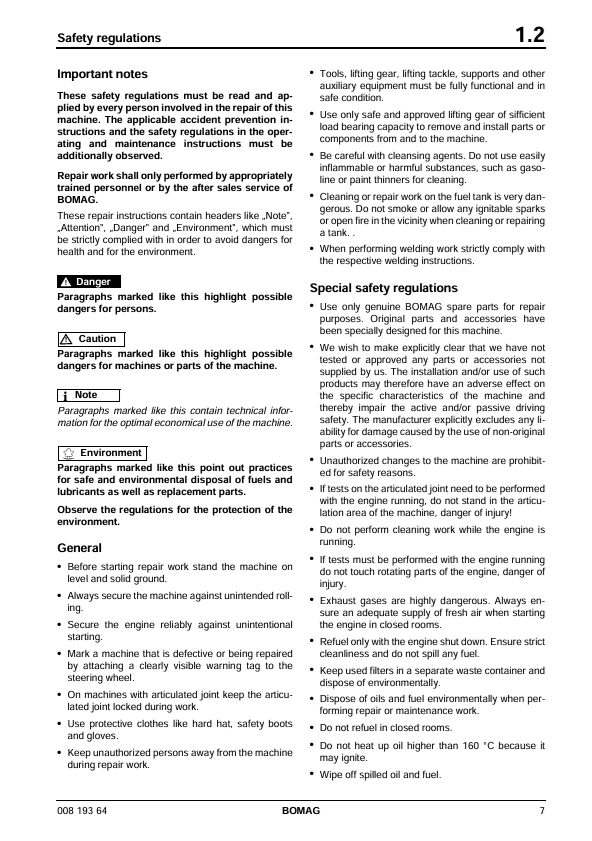 BOMAG BW161AD-2 Vibratory Roller Instruction Manual PDF