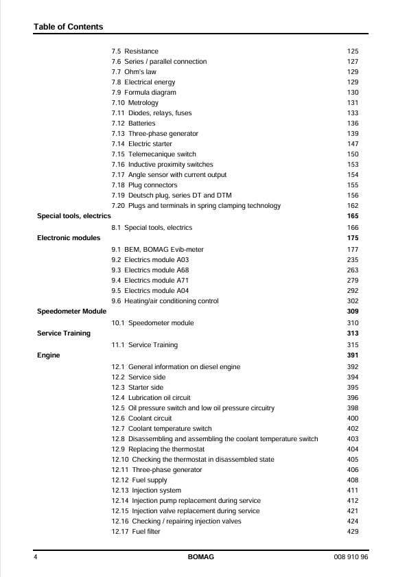 BOMAG BW161 AD-4 Tandem Roller Repair Service Manual PDF