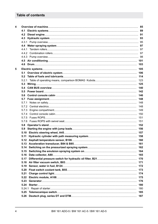 BOMAG BW161 AD-5 Service Repair Manual 00892549 | 02.2018 PDF