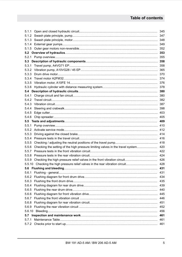 BOMAG BW191 AD-5 AM Service Manual 00840100EN PDF