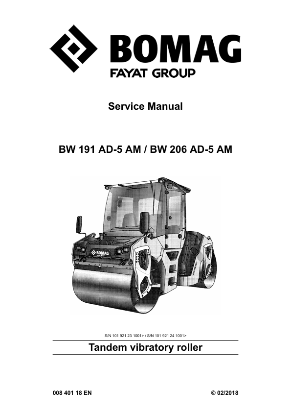 BOMAG BW191 AD-5 AM Service Manual 2018 00840100EN PDF