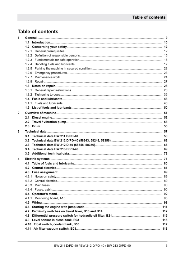 BOMAG BW211 DPD-40 Service Manual 00840190EN PDF