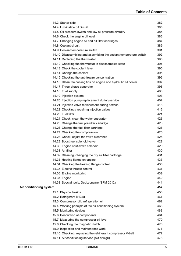 BOMAG BW212D-40 PD-40 Maintenance & Service Manual November 2010 PDF