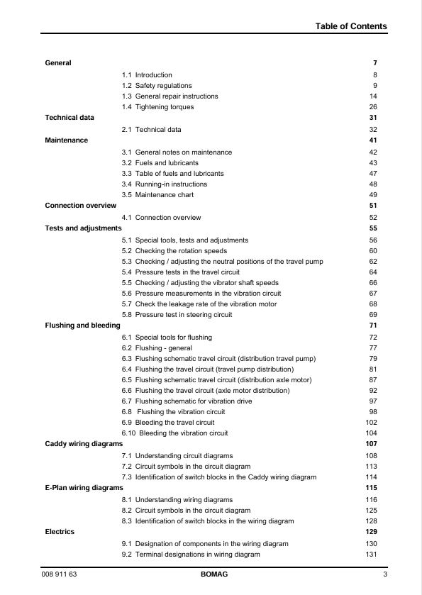 BOMAG BW212D-40 PD-40 Service Manual 11.2010 00891163 PDF