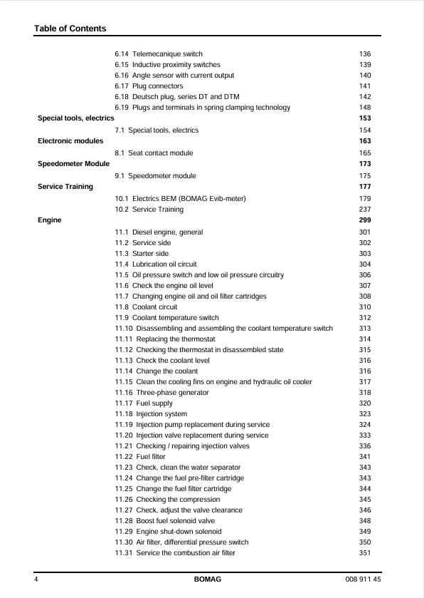 BOMAG BW213D-4 PD-4 Repair & Service Manual 00891145 PDF