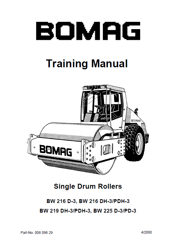 BOMAG BW216 DH-3 Roller Service Training Manual PDF