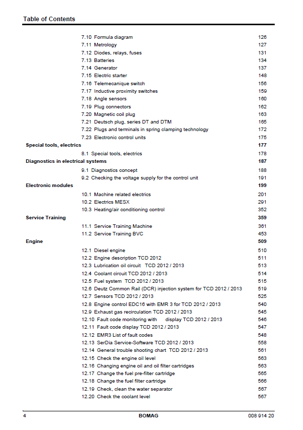 BOMAG BW226 DH-4 BVC DE Service Guide (00891419.J08 PDF)