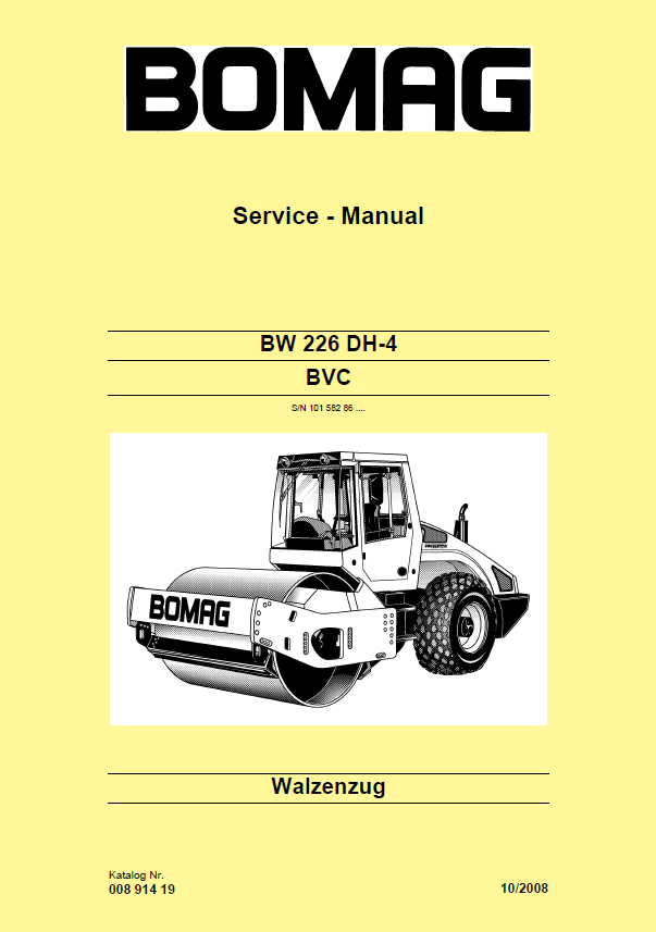 BOMAG BW226 DH_4 BVC DE Service Manual 00891419.J08 PDF