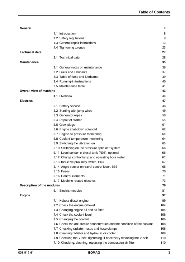 BOMAG BW 100 AC-4 Service Manual 00891561 PDF