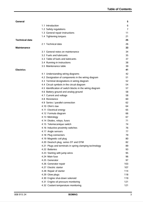 BOMAG BW 100 AD-4 - BW 125 AC-4 Roller Service Manual PDF