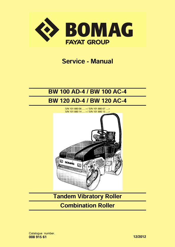 BOMAG BW 100 AD-4 Service Manual 00891561 PDF