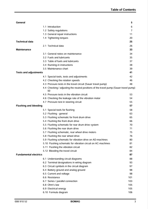 BOMAG BW 100 AD-4 to BW 125 AC-4 Roller Service Manual PDF