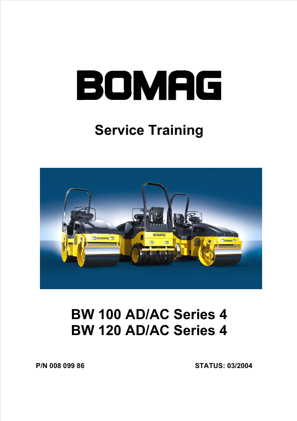 BOMAG BW 100 AD/AC & BW 120 AD/AC Series 4 Service Manual PDF