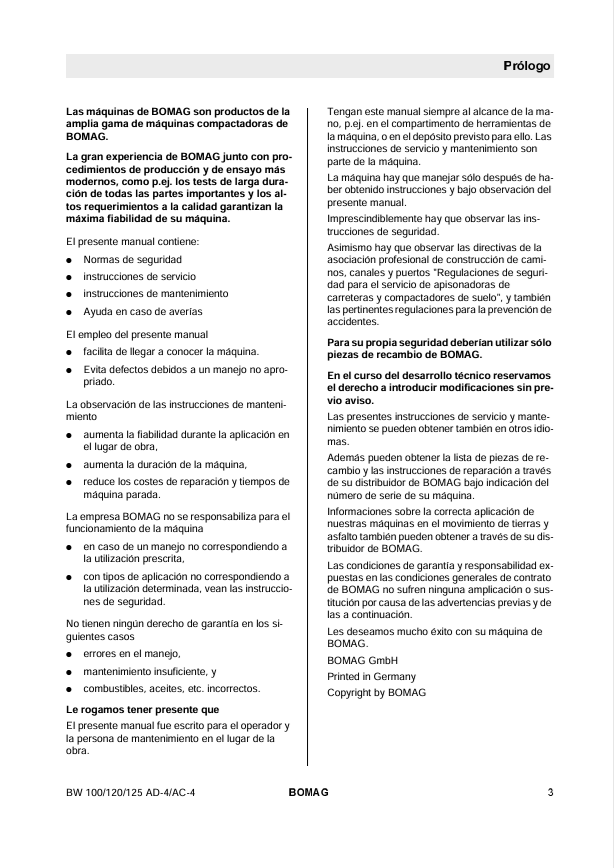 BOMAG BW 120 AD-4 Manual 0085303 ES PDF Download