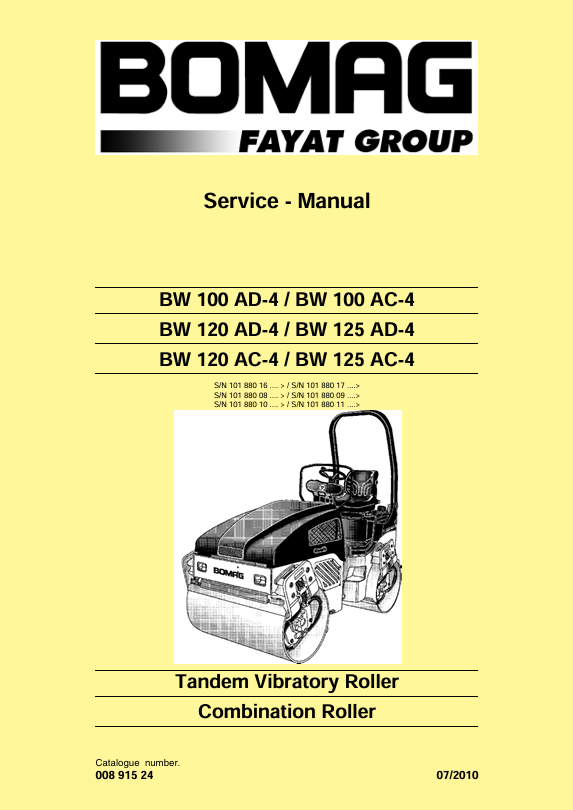 BOMAG BW 125 AD-4 Service Manual 2010 PDF 00891524