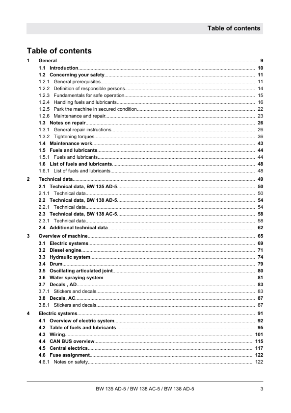 BOMAG BW 138 AD-5 Service & Repair Manual 00840132EN PDF