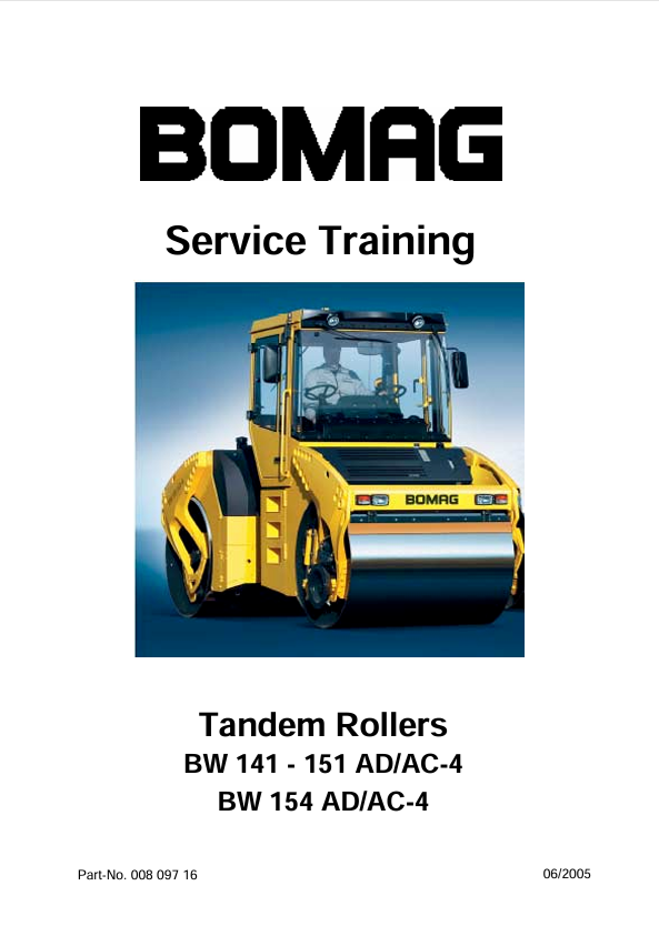 BOMAG BW 141 AD-4 Service Training Manual 00809716 PDF