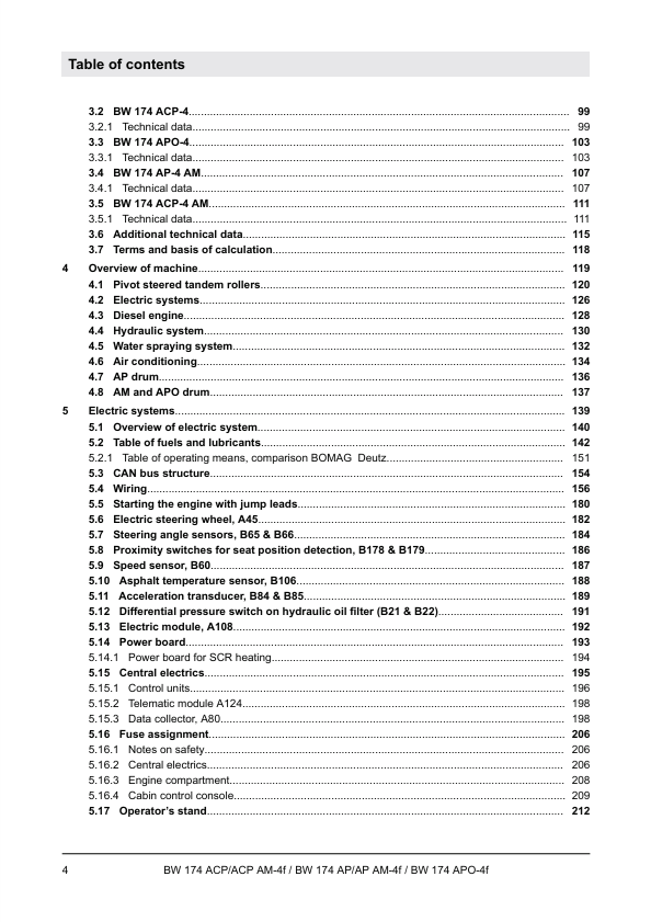 BOMAG BW 174 ACP 00840206EN Service & Repair Manual PDF