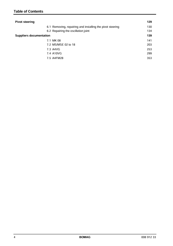 BOMAG BW 174 AD Service & Repair Manual 00891233.E04