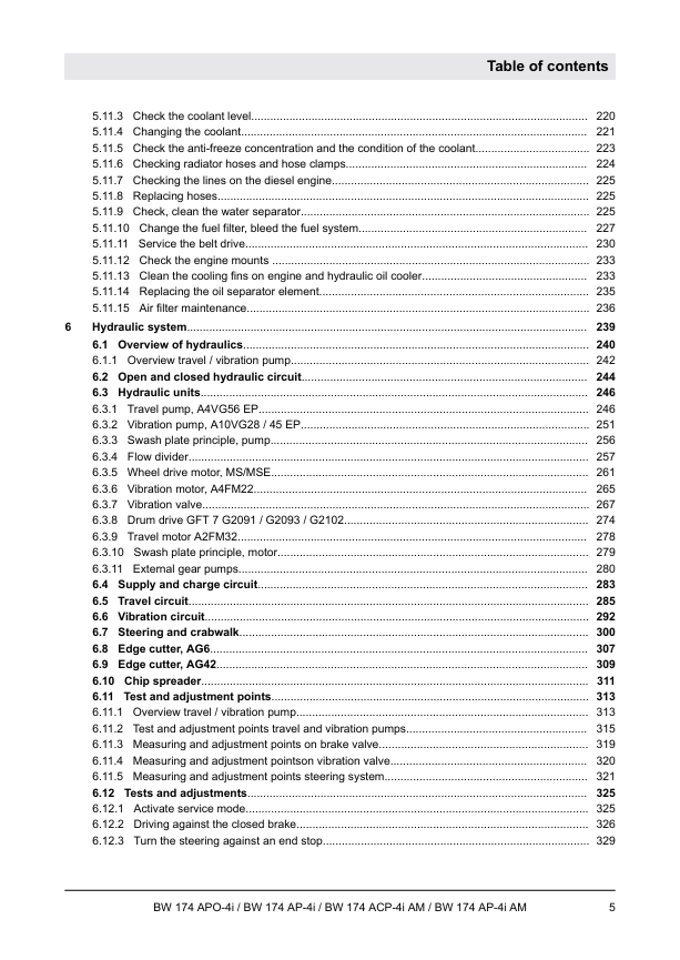 BOMAG BW 174 AP AM-4F Technical Service Training Manual PDF