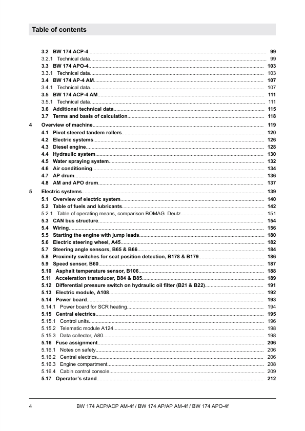 BOMAG BW 174 AP Combination Roller Repair Manual PDF