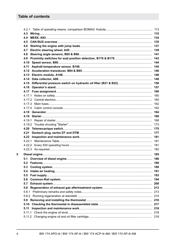 BOMAG BW 174 AP Roller Service Manual 06.2017 00892311 PDF