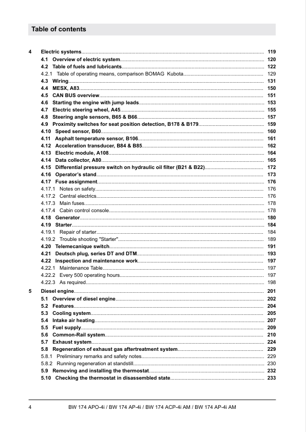 BOMAG BW 174 AP Tandem Roller Service Manual 00892307 PDF