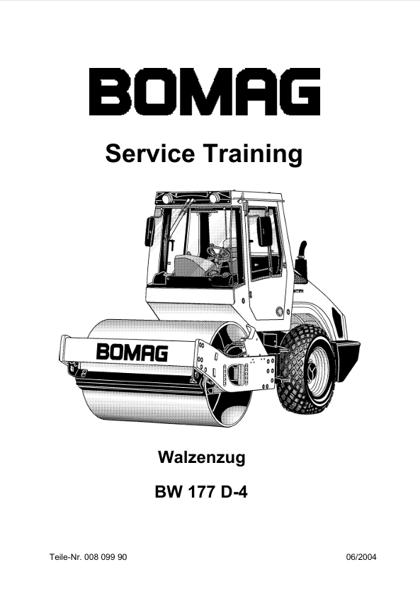 BOMAG BW 177 D-4 Service Training Manual 00809990 2004 PDF