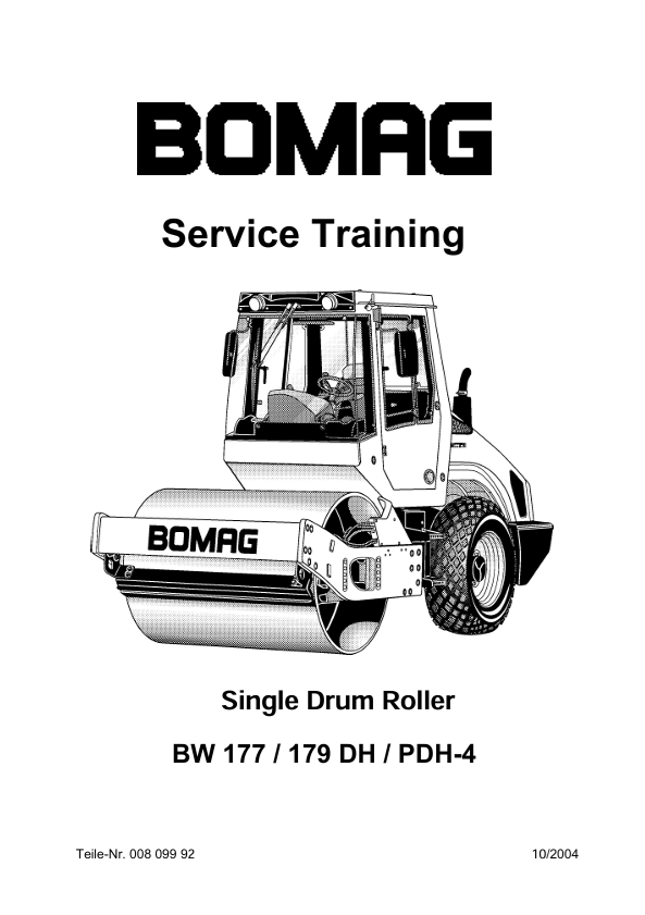 BOMAG BW 177 DH-4 Service Training Manual 00809990 PDF