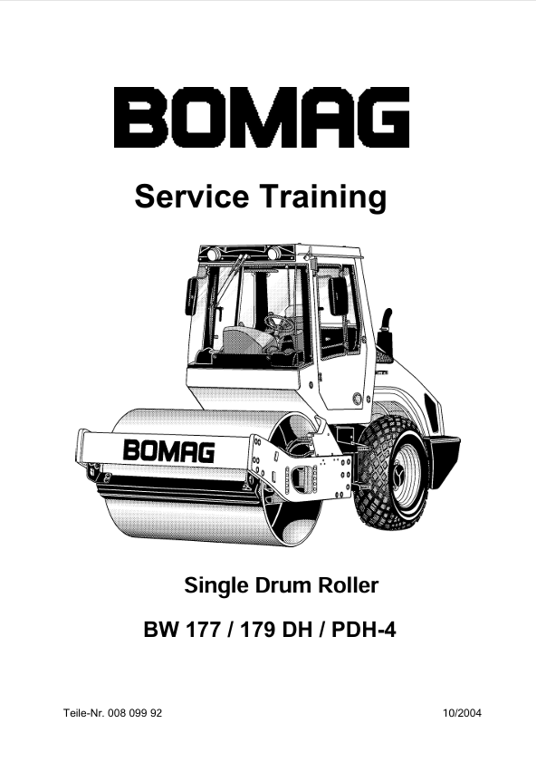 BOMAG BW 179 PDH-4 Service Training Manual 00809992 PDF