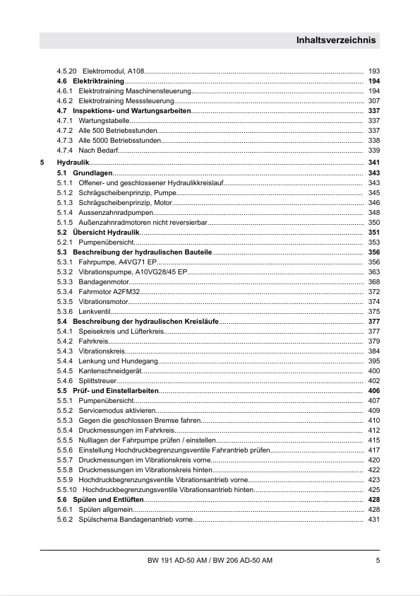 BOMAG BW 191 AD-50 AM Maintenance Service Manual PDF 00840246DE
