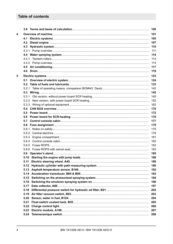 BOMAG BW 191 AD-5 Vibratory Roller Repair Service Manual