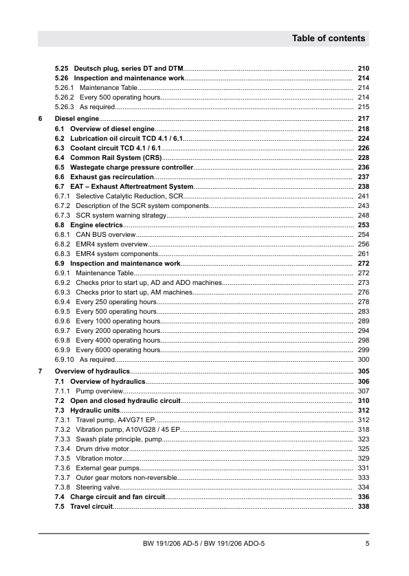 BOMAG BW 191 ADO-5 Maintenance Service Manual 02.2018 PDF